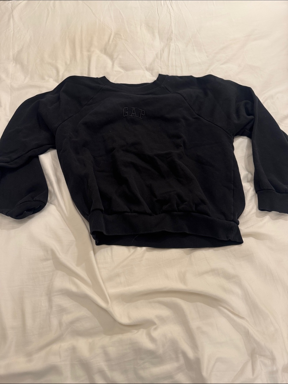 GAP Black Embroidered Logo Crewneck